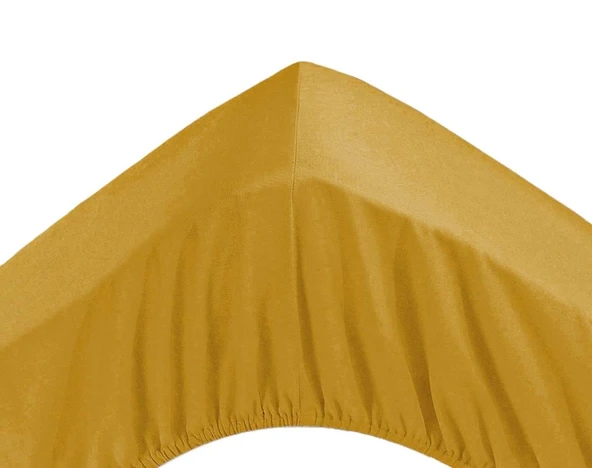 Maki Home %100 Pamuklu Hardal 120x200+50x70 Tek Kişilik Lastikli Çarşaf Takımı - Resim 2