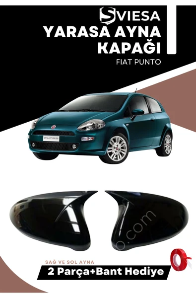 Fiat Punto Evo 2009-2012 Uyumlu Batman Yarasa Ayna Kapağı Piano Black - 1