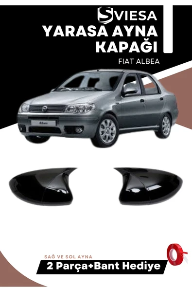 Fiat Albea 2010-2013 Uyumlu Batman Yarasa Ayna Kapağı Piano Black - 1