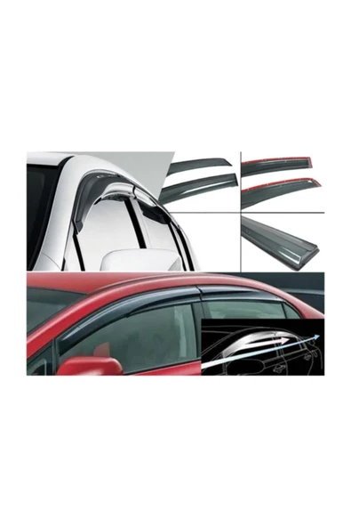 Citroen C Elysee Mügen Cam Rüzgarlığı 4 Parça 2012 Üzeri ürün görseli 1