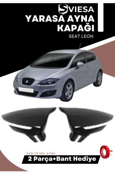 Seat Leon Mk3 2012-2020 Uyumlu Batman Yarasa Ayna Kapağı Piano Black - 1