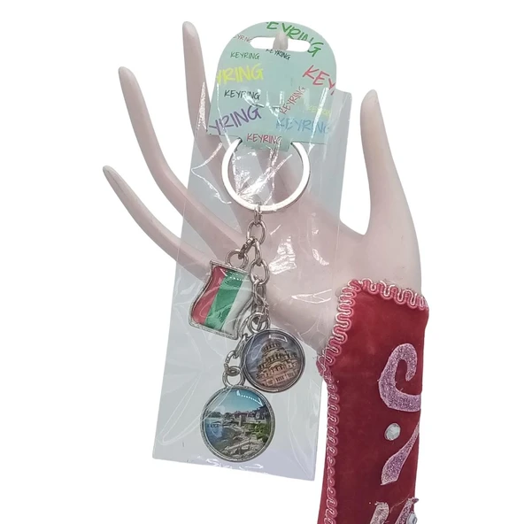 Bulgaristan Üçlü Epoksi Metal Çift Taraflı Damla Anahtarlık Bulgaria - Resim 2