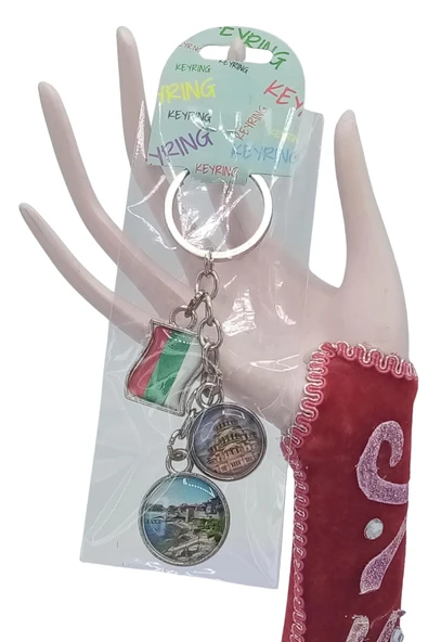 Bulgaristan Üçlü Epoksi Metal Çift Taraflı Damla Anahtarlık Bulgaria - Resim 5