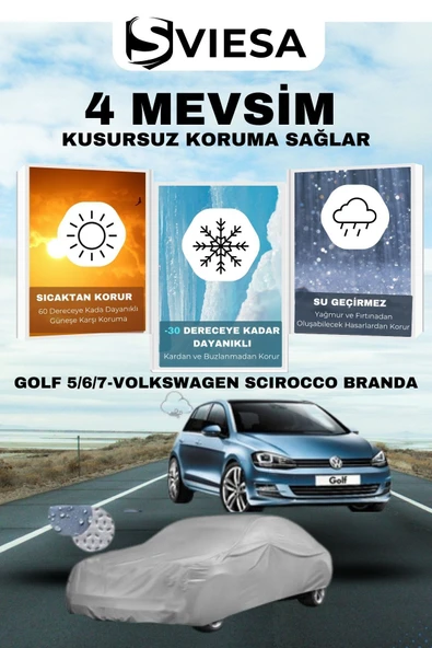Golf 5/6/7 - Volkswagen Scirocco Uyumlu Branda Lüx Kalite Oto Brandası,araba Çadırı - 1