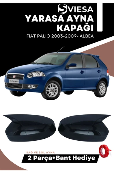 Fiat Albea - Punto 2002-2009 Uyumlu Batman Yarasa Ayna Kapağı Piano Black - 1
