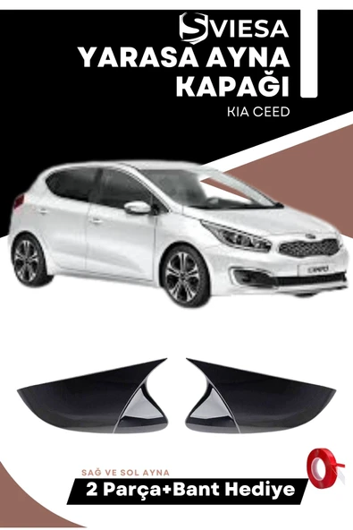 Kia Ceed 2012-2017 Uyumlu Batman Yarasa Ayna Kapağı Piano Black - 1