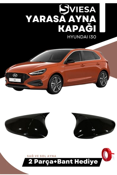Hyundai I30 2012-2017 Uyumlu Batman Yarasa Ayna Kapağı Piano Black - 1