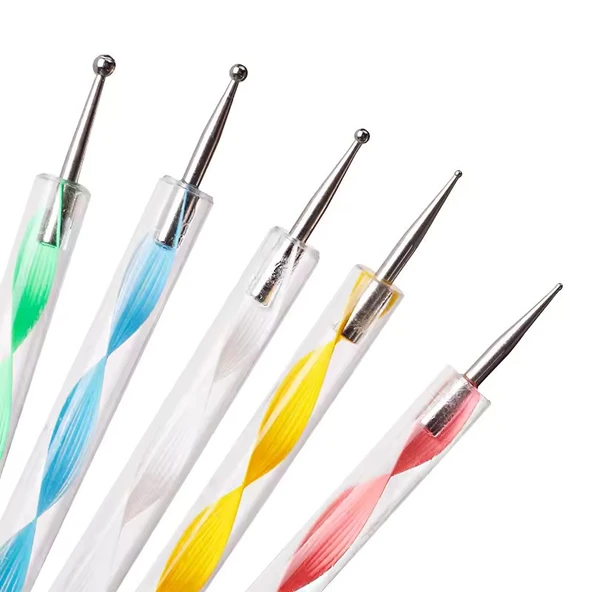 5li Nail Art Tırnak Süsleme Dotting Kalemi - Resim 4