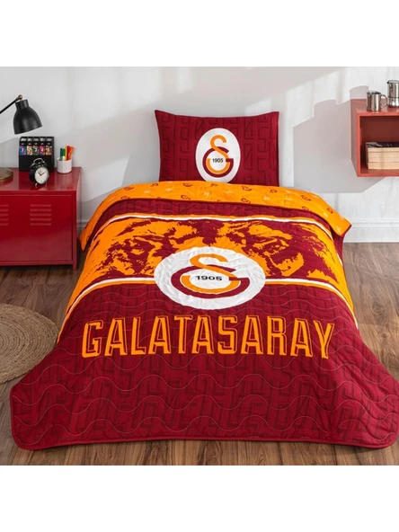 Yeni Sezon Lisanslı Galatasaray Şanslı Aslan Tek Kişilik Yatak Örtüsü