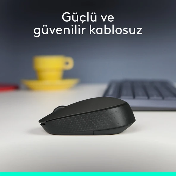 M171 USB Alıcılı Kablosuz Kompakt Mouse - Siyah - Resim 2
