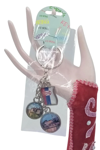 Sırbistan Üçlü Epoksi Metal Çift Taraflı Damla Anahtarlık Serbia - Resim 5