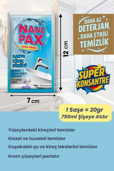 BANYO - KİREÇ SÖKÜCÜ TOZ TEMİZLİK SAŞESİ (12 adet X 20gr) - 3