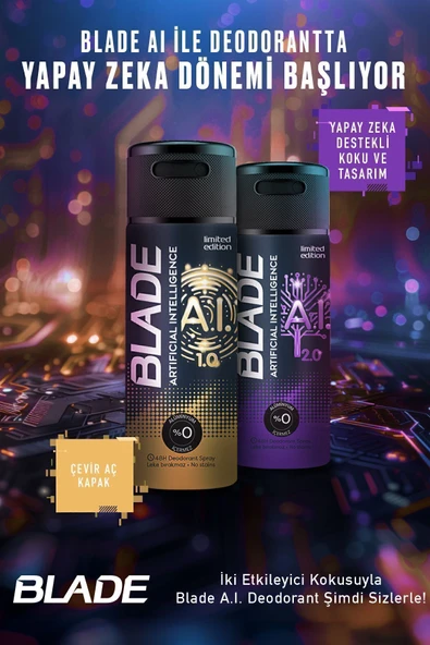 Blade Artificial Intelligence 2.0 Erkek Deodorant 6x150 ml Leke Bırakmaz - 2