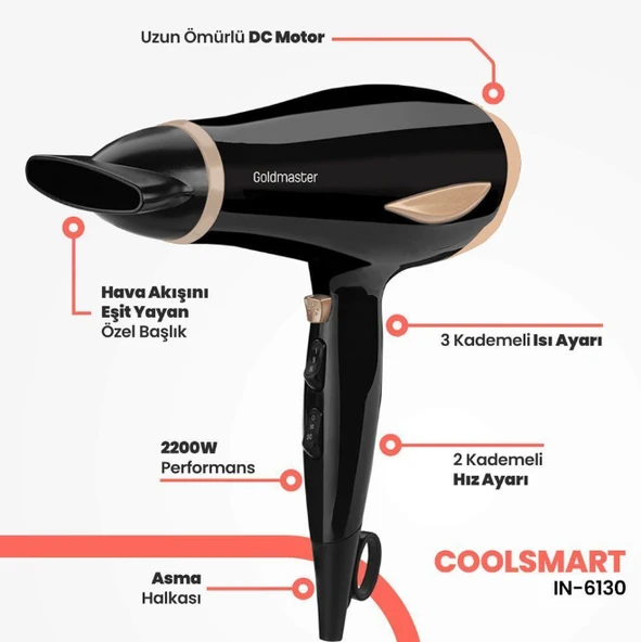 GOLDMASTER COOLSMART IN-6130 SAÇ KURUTMA MAKİNESİ - 2