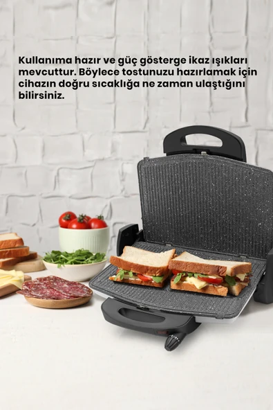 GOLDMASTER LEZZİTO BY-5401B TOST MAKİNESİ BEYAZ - Resim 3