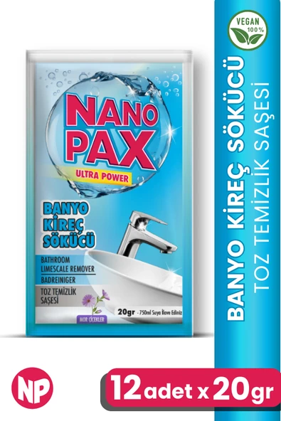 BANYO - KİREÇ SÖKÜCÜ TOZ TEMİZLİK SAŞESİ (12 adet X 20gr)