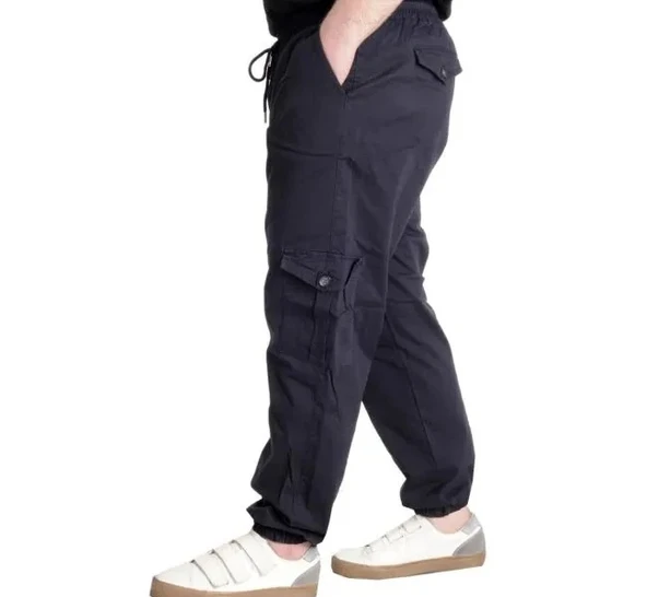 Büyük Beden Keten Kargo Jogger Valencia 21911 Lacivert - 2