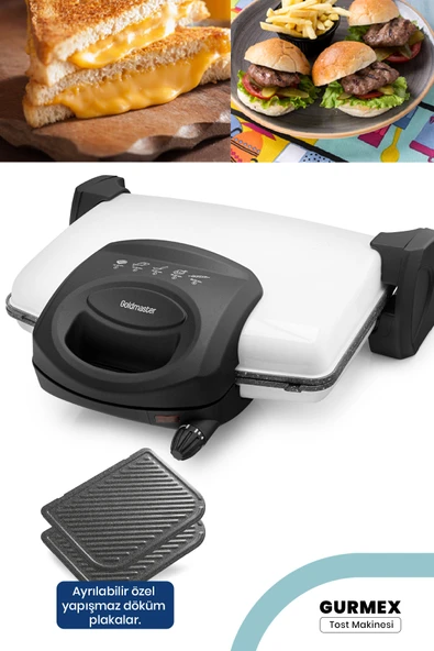 GOLDMASTER LEZZİTO BY-5401B TOST MAKİNESİ BEYAZ ürün görseli
