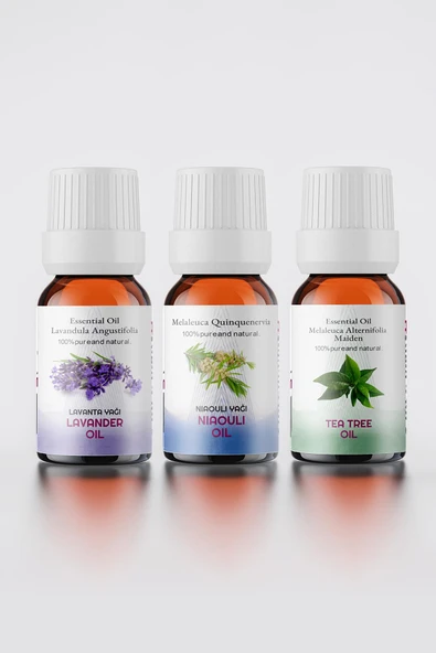 En Sevilen Aromaterapi Uçucu Yağları Paketi( Nioli 10 ml Lavanta 10 ml Çay Ağacı 10 Ml)