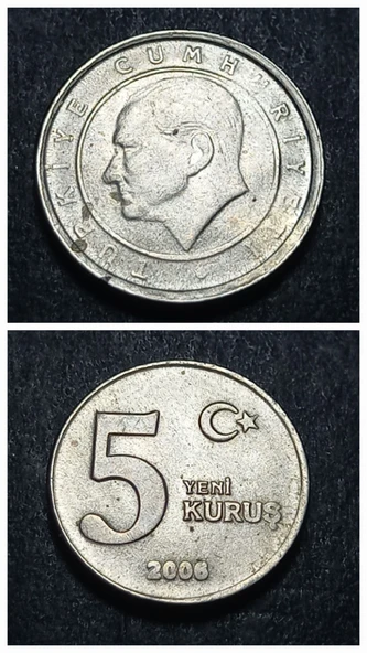 Escoines 3996368b72ed56680c 2006 5yeni kuruş para ürün görseli 1