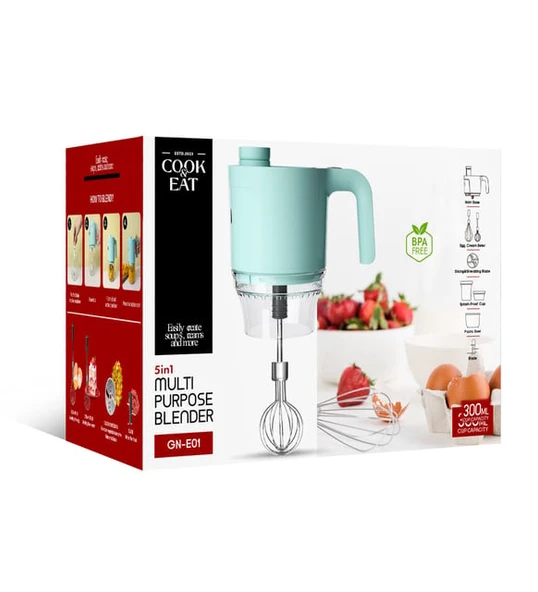 Şarjlı 5 in 1 Şarjlı Blender Seti Blue - 3