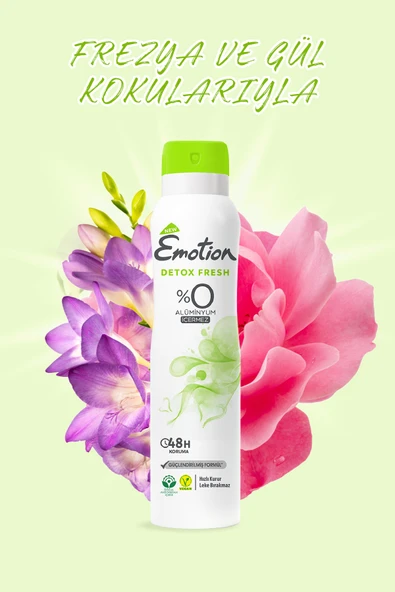Emotion Detox Fresh Kadın Vegan Deodorant 6x150ml Leke Bırakmaz - Resim 2