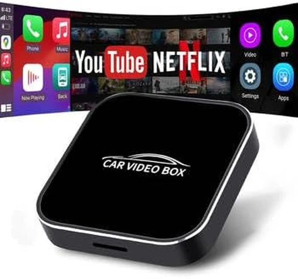 Ozmik Arabalar için Video Kutusu Netflix, YouTube, CarPlay ve Android Auto Tak ve Çalıştır ürün görseli