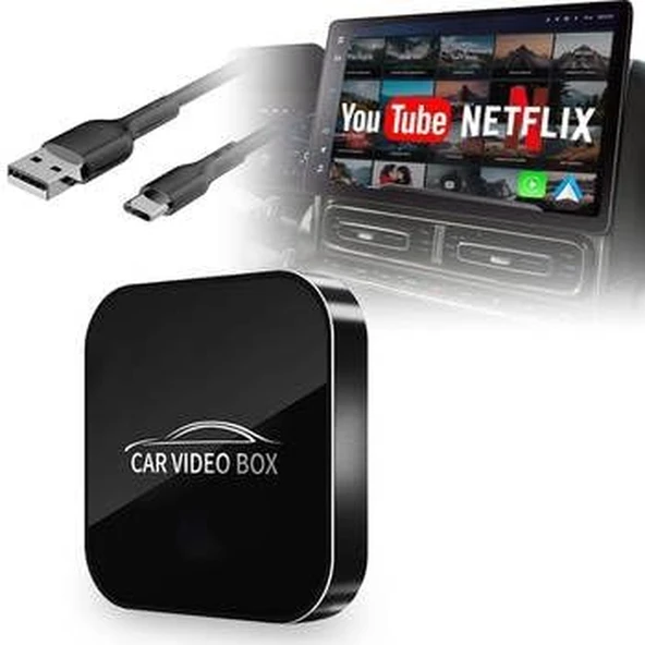 Ozmik Arabalar için Video Kutusu  Netflix, YouTube, CarPlay ve Android Auto  Tak ve Çalıştır - 2