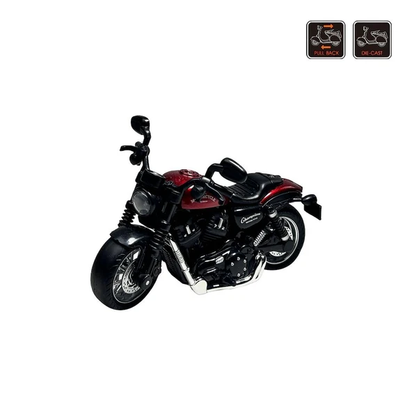 Çek Bırak1:14 Die-Cast Clasic Motosiklet - Kırmızı - 4