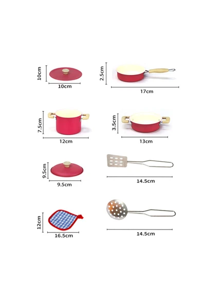 Vardem 8 Parça Pembe Emaye Tencere Tava Seti 1818-6A - Resim 4