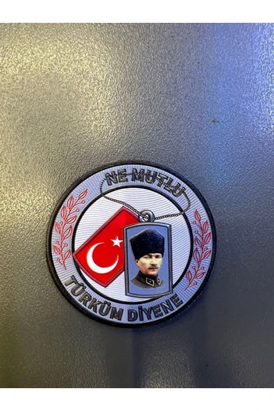 ''NE MUTLU TÜRKÜM DİYENE'' 7 CM PATCH 3d Plastik, 2025 Yeni Tip, Cırtlı, 1. Kalite ürün görseli