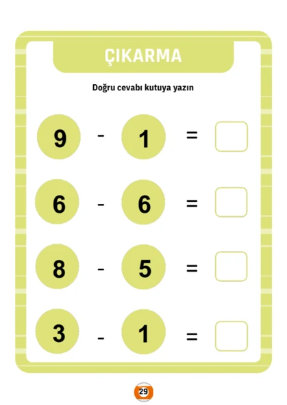 Okul Öncesi ve Birinci Sınıflar İçin Matematik Alıştırmaları Yaz-Sil Kitabı - 6