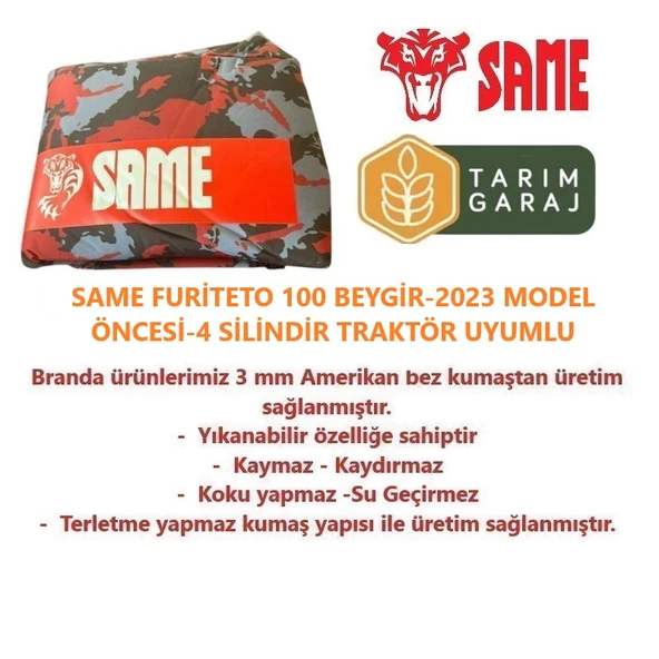 Same Furiteto 100 Traktör Kılıfı Branda-2023 ve Öncesi - Resim 3