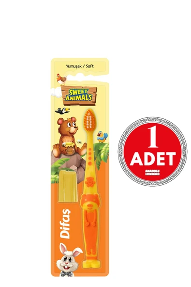 Difaş Sweet Animals Yumuşak Çocuk Diş Fırçası Turuncu
