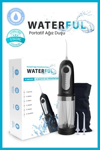 Dentac Waterful Portatif Ağız Duşu Siyah