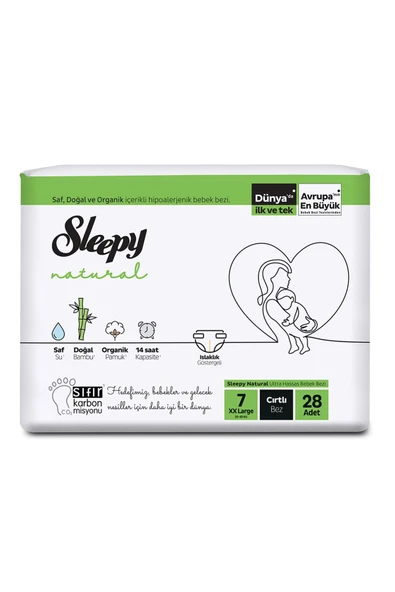 Sleepy Natural Jumbo Paket 7 Beden XXL 20-30 Kg 28'lı