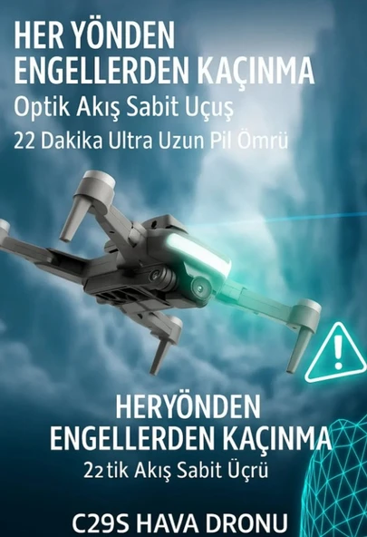 Ozmik C29S Hava Dronu 4K 200 MP HD Kamera  4,5 LCD Kumanda  GPS & Engel Kaçınma - 4