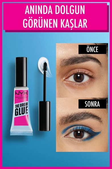 NYX Professional Makeup The Brow Glue Instant Brow Styler - Şeffaf Kaş Sabitleyici Maskara - 7