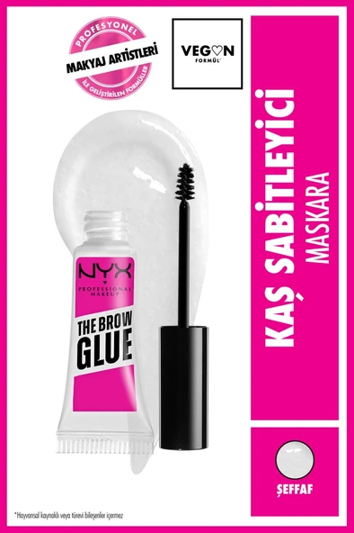 NYX Professional Makeup The Brow Glue Instant Brow Styler - Şeffaf Kaş Sabitleyici Maskara - 3