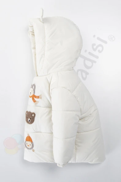 Su geçirmez İçi Kürklü Peluş Fermuarlı Kalın Kapüşonlu Şişme Kar Kışlık Erkek Bebek Mont Çocuk Kaban - 7