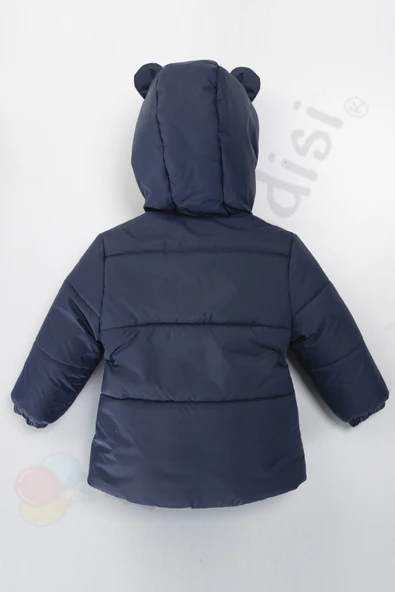 Su geçirmez İçi Kürklü Peluş Fermuarlı Kalın Kapüşonlu Şişme Kar Kışlık Erkek Bebek Mont Çocuk Kaban - 10