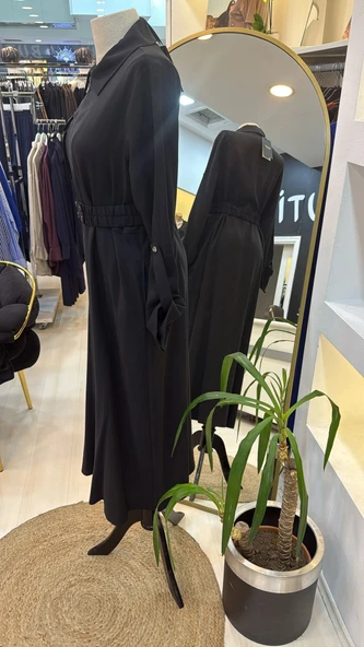 Nuss Tam Boy Fermuarlı Elbise - Siyah 2001 - 5