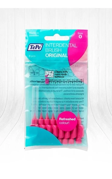 Tepe Arayüz Fırçası Pembe 0,4 mm 8'li