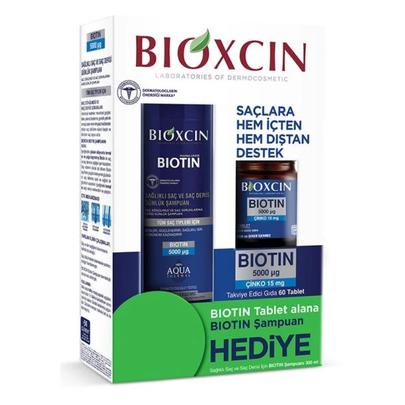 Bioxcin Biotin 5000 mg 60 Tablet + Biotin Şampuan 300 ml ürün görseli 1