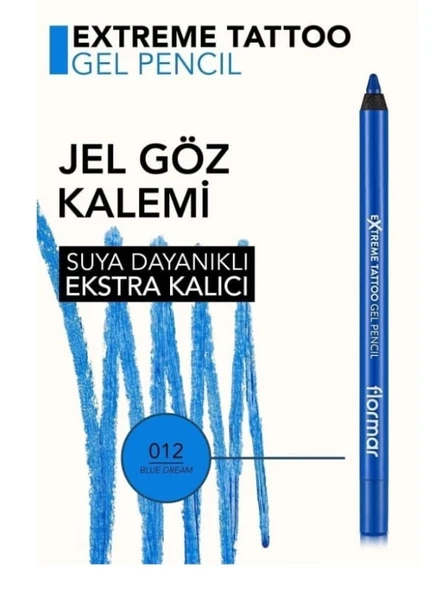 Flormar Extreme Tattoo Ekstra Kalıcı Mat Jel Göz Kalemi 012 Blue Dream - Resim 5