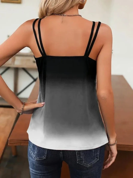 Kadın Askılı Yuvarlak Yaka Süprem Bluz - Resim 6