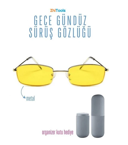 Zhltools Gece Gündüz Sürüş Gözlüğü Metal Çerçeveli ürün görseli