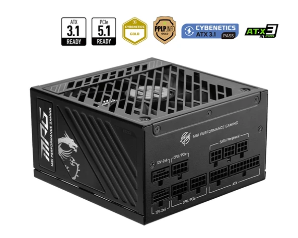 MSI MPG A1000GS PCIE5 1000W 80+ GOLD  FULL MODULER ürün görseli 1