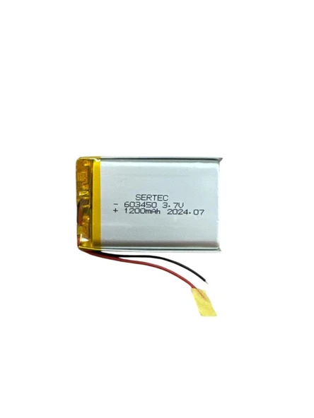 603450 3.7V 1200 MAh Li-Polymer Pil (Devreli/1.5A) - 1