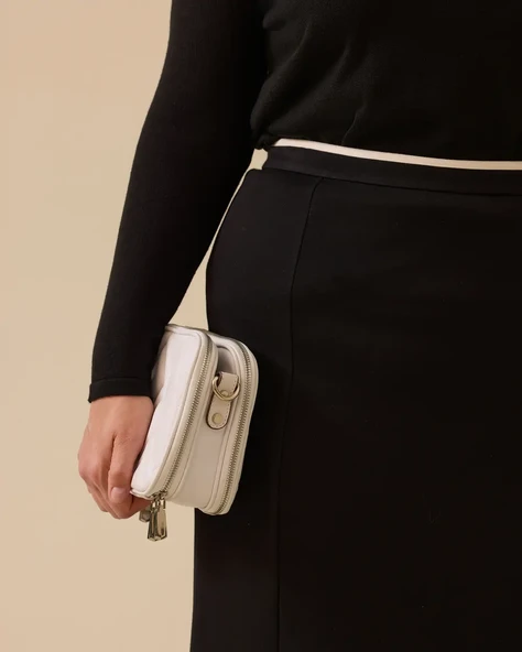 Büyük Beden Beli Biye Detaylı Midi Etek Gala-Xi - Resim 2